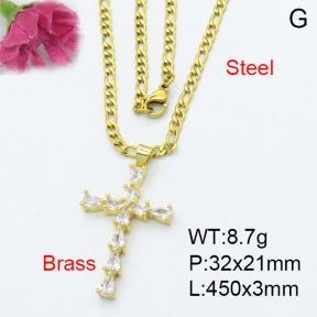 Fashion Brass Necklace  F3N403150baka-L017
