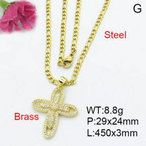 Fashion Brass Necklace  F3N403152vbmb-L017
