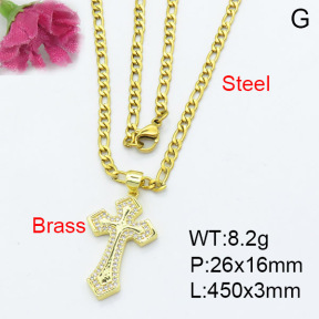 Fashion Brass Necklace  F3N403158ablb-L017