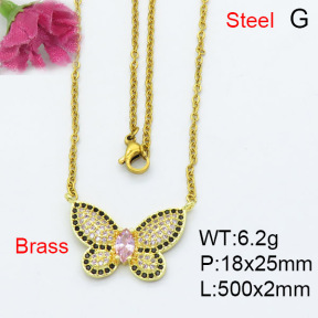 Fashion Brass Necklace  F3N403164vbnb-L017