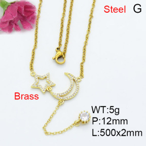 Fashion Brass Necklace  F3N403165bbml-L017