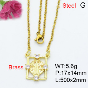 Fashion Brass Necklace  F3N403166aajl-L017
