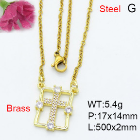 Fashion Brass Necklace  F3N403167aajl-L017