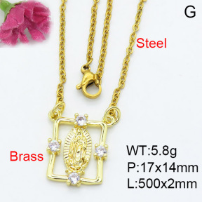 Fashion Brass Necklace  F3N403168aajl-L017