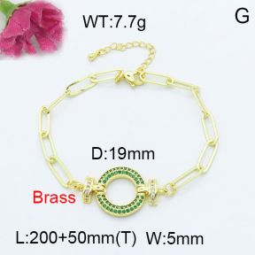 Fashion Brass Bracelet  F3B403944vhha-L024