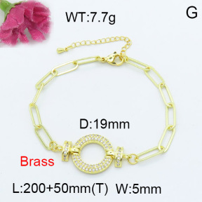 Fashion Brass Bracelet  F3B403947vhha-L024