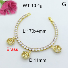 Fashion Brass Bracelet  F3B403966vhov-J22