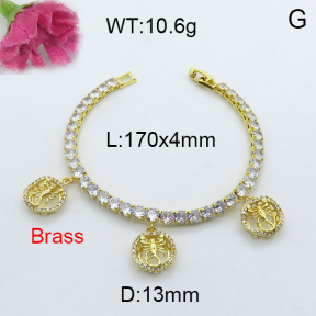 Fashion Brass Bracelet  F3B403974vhov-J22
