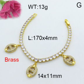 Fashion Brass Bracelet  F3B403982vhov-J22