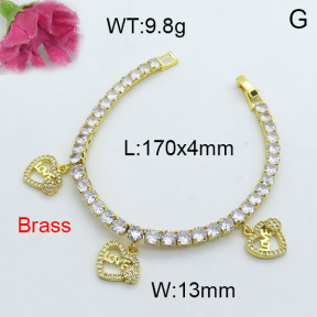 Fashion Brass Bracelet  F3B403984vhov-J22