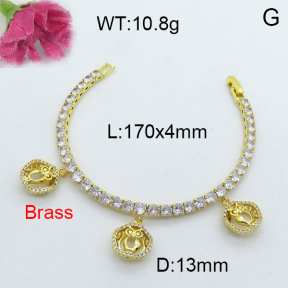 Fashion Brass Bracelet  F3B403988vhov-J22
