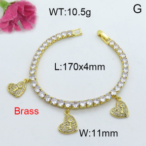 Fashion Brass Bracelet  F3B403992vhov-J22