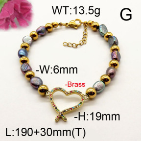 Fashion Brass Bracelet  F6B300502vhnv-J111
