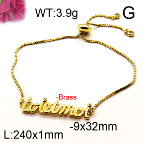 Fashion Brass Bracelet  F6B404341vbpb-J111