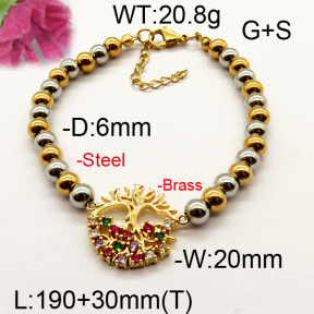 Fashion Brass Bracelet  F6B404442vhnv-J111