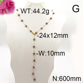 Fashion Brass Necklace  F6N300245amaa-J123