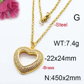 Fashion Brass Necklace  F6N403029vhnv-J40