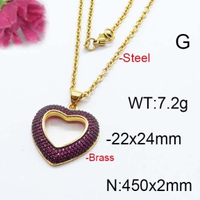 Fashion Brass Necklace  F6N403030ahpv-J40