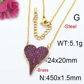Fashion Brass Necklace  F6N403034vihb-J40