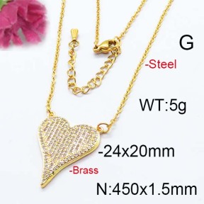 Fashion Brass Necklace  F6N403035ahpv-J40