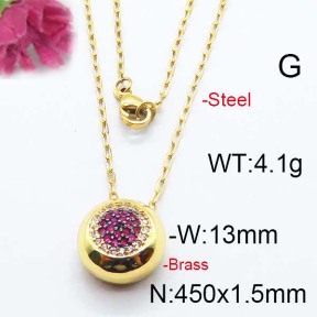 Fashion Brass Necklace  F6N403038ahlv-J40