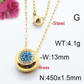 Fashion Brass Necklace  F6N403040ahlv-J40