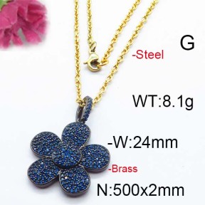 Fashion Brass Necklace  F6N403044aija-J40