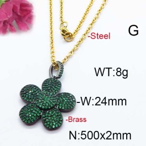 Fashion Brass Necklace  F6N403045aija-J40