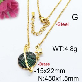 Fashion Brass Necklace  F6N403053ahpv-J40