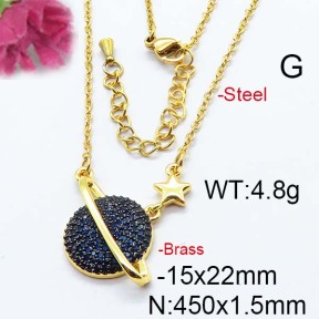 Fashion Brass Necklace  F6N403054ahpv-J40