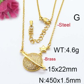 Fashion Brass Necklace  F6N403055vhnv-J40