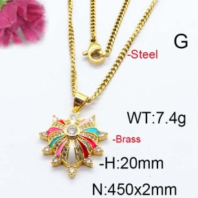 Fashion Brass Necklace  F6N403056vhnv-J40