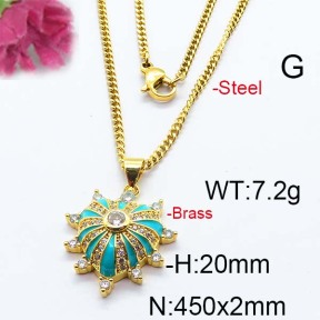 Fashion Brass Necklace  F6N403057vhnv-J40