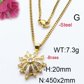 Fashion Brass Necklace  F6N403058vhnv-J40