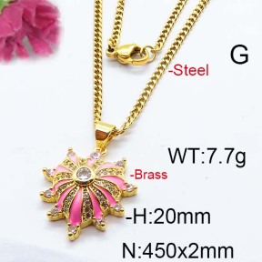 Fashion Brass Necklace  F6N403059vhnv-J40