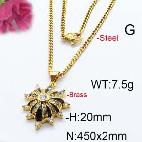 Fashion Brass Necklace  F6N403060vhnv-J40