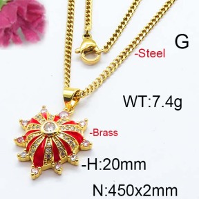 Fashion Brass Necklace  F6N403061vhnv-J40
