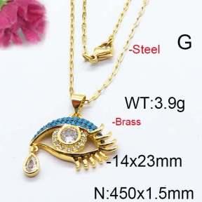 Fashion Brass Necklace  F6N403062vhnv-J40