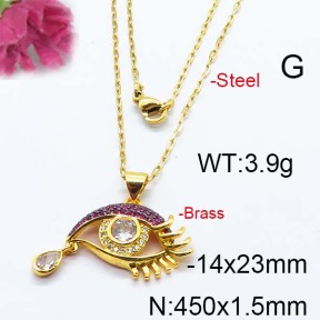 Fashion Brass Necklace  F6N403063vhnv-J40