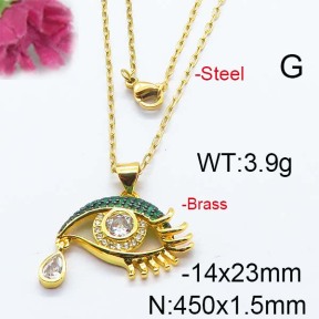 Fashion Brass Necklace  F6N403064vhnv-J40