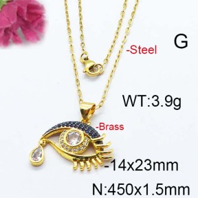 Fashion Brass Necklace  F6N403065vhnv-J40