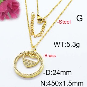 Fashion Brass Necklace  F6N403066vhkb-J40
