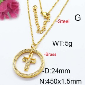 Fashion Brass Necklace  F6N403067vhkb-J40