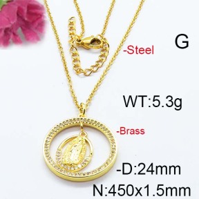 Fashion Brass Necklace  F6N403068vhkb-J40