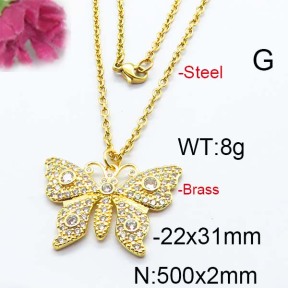 Fashion Brass Necklace  F6N403069ahlv-J40