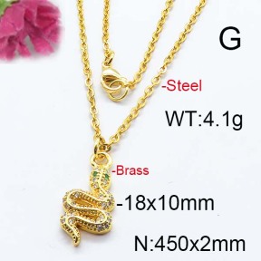 Fashion Brass Necklace  F6N403071bhva-J125