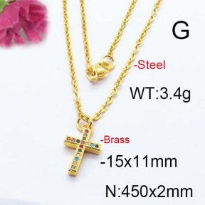 Fashion Brass Necklace  F6N403074vhha-J125