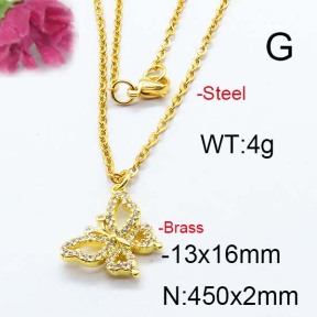 Fashion Brass Necklace  F6N403077bhva-J125