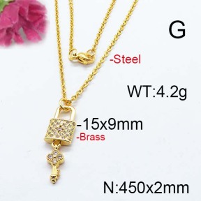 Fashion Brass Necklace  F6N403078bhia-J125