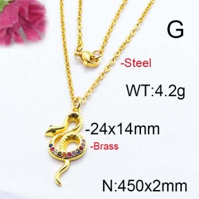 Fashion Brass Necklace  F6N403079bhia-J125